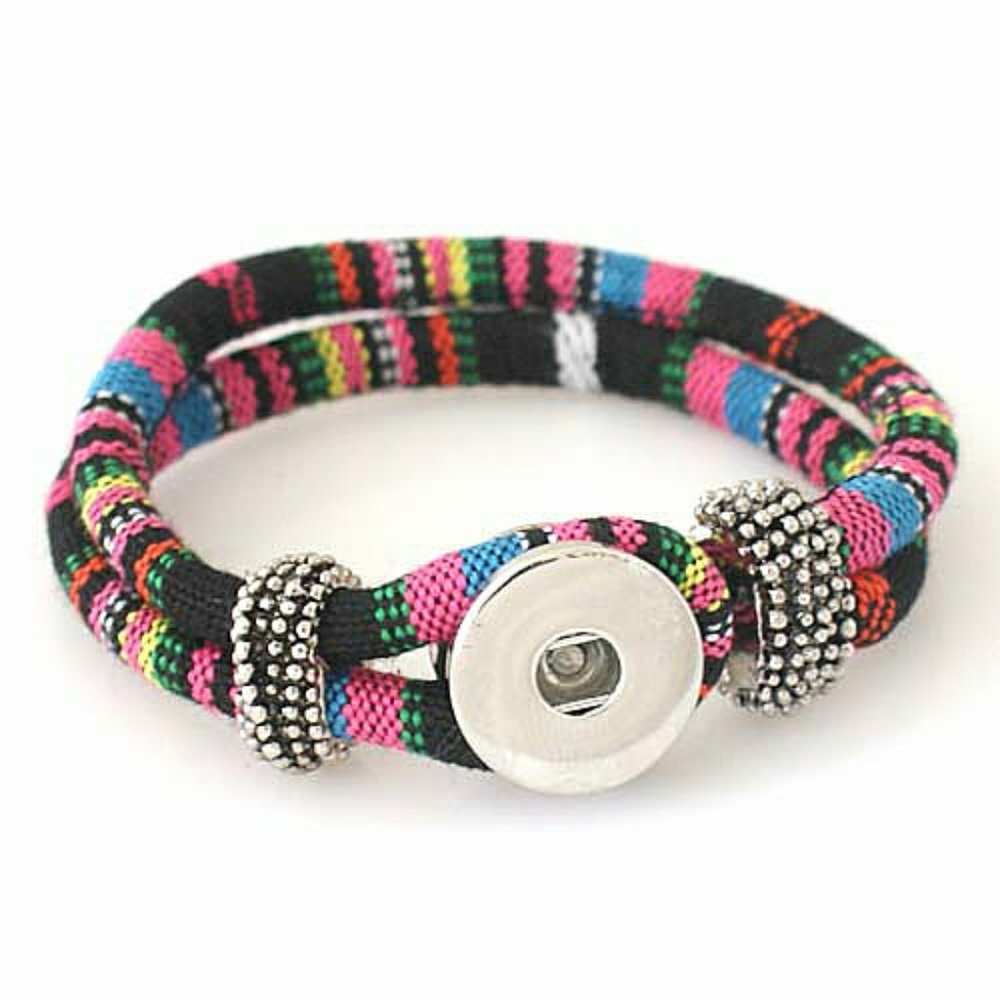 Snap Button Jewelry Cloth Pink And Black